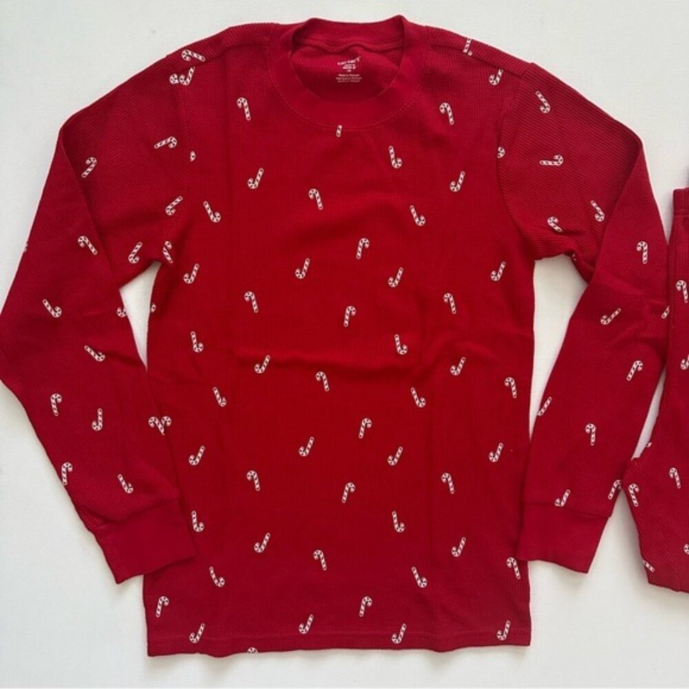 Carter’s Adult 2-Piece Candy Cane Thermal Pajamas Size S - Picture 3 of 16